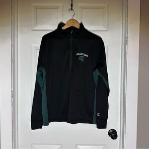 Colosseum Black and Green MICHIGAN‎ STATE Quarter-Zip Pullover